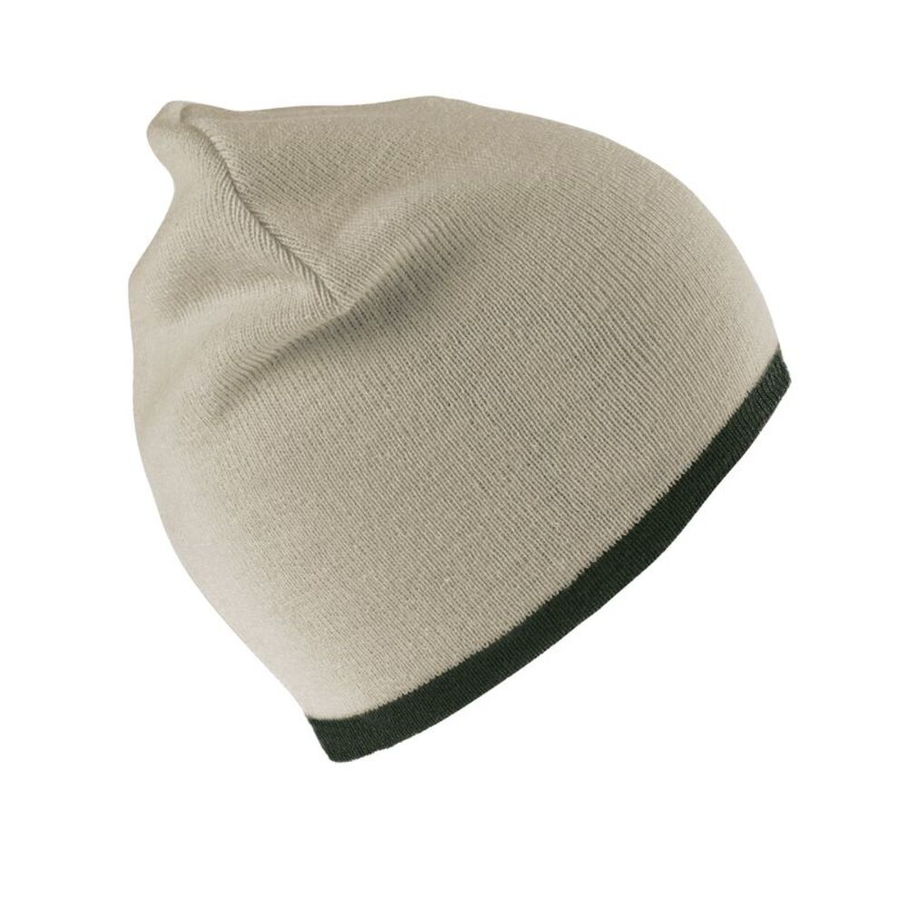 Result Winter Essentials Unisex Adult Reversible Fashion Beanie / Stone/Olive
